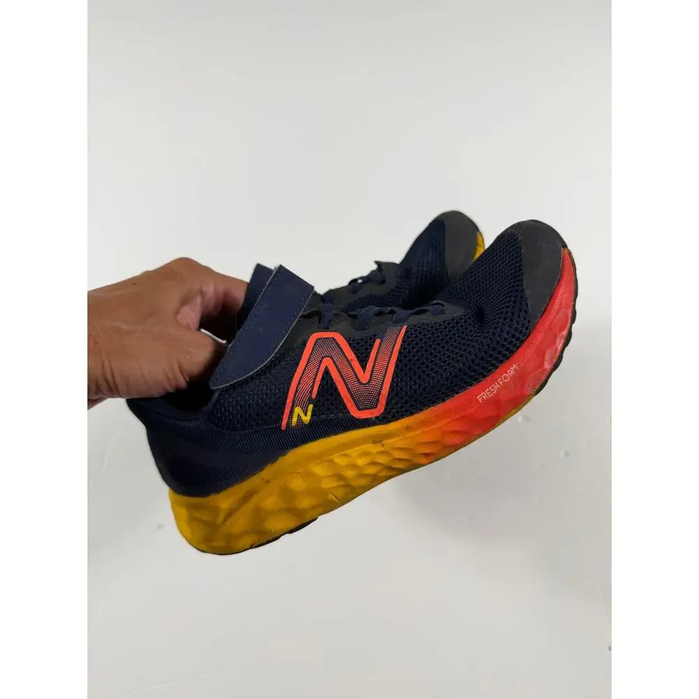 New Balance Fresh Foam Arishi v4 Running Shoes Navy Red Yellow Size 2.5 youth
